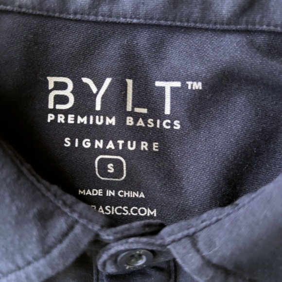 BYLT Basics Men’s Drop-Cut Lux Polo Shirt Size Small Navy Slim Fit - Picture 6 of 9